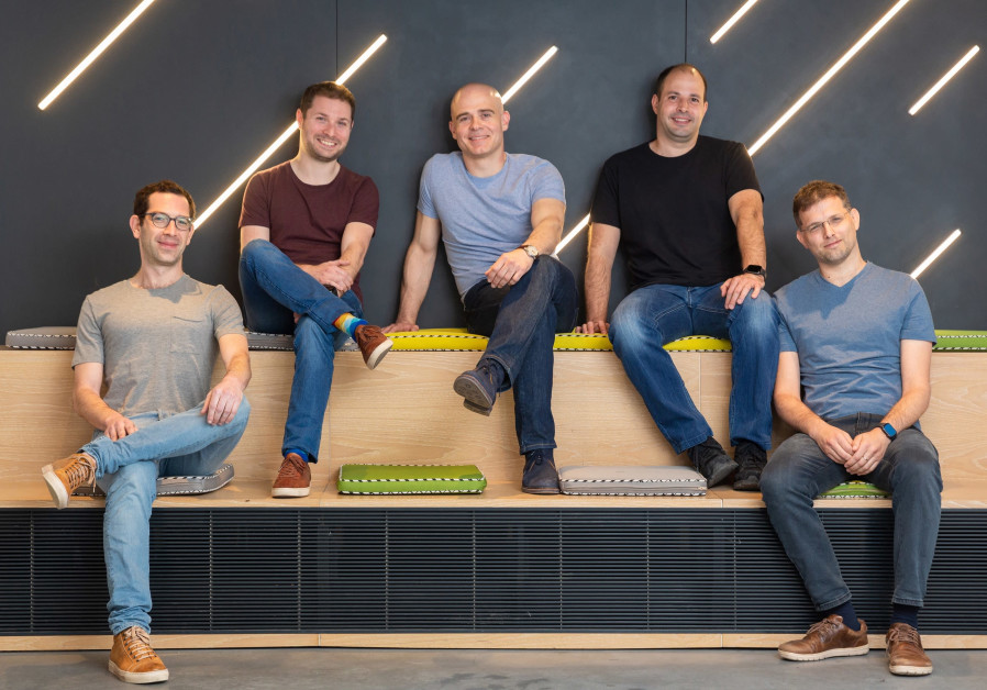 (From Left) Lightricks co-founders Itai Tsiddon, Yaron Inger, Zeev Farbman, Amit Goldstein and Nir Pochter. (photo credit: Courtesy)